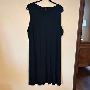 Eileen Fisher Black Sleeveless V-neck Dress
